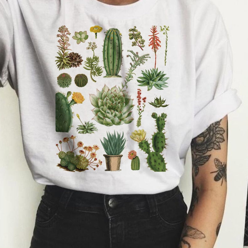 Flower Design Women T-shirt