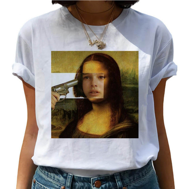 Mona Lisa Design Women T-Shirt