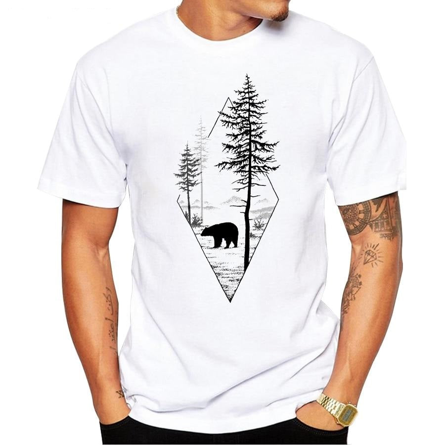 Forest Bear Design Men T-Shirt