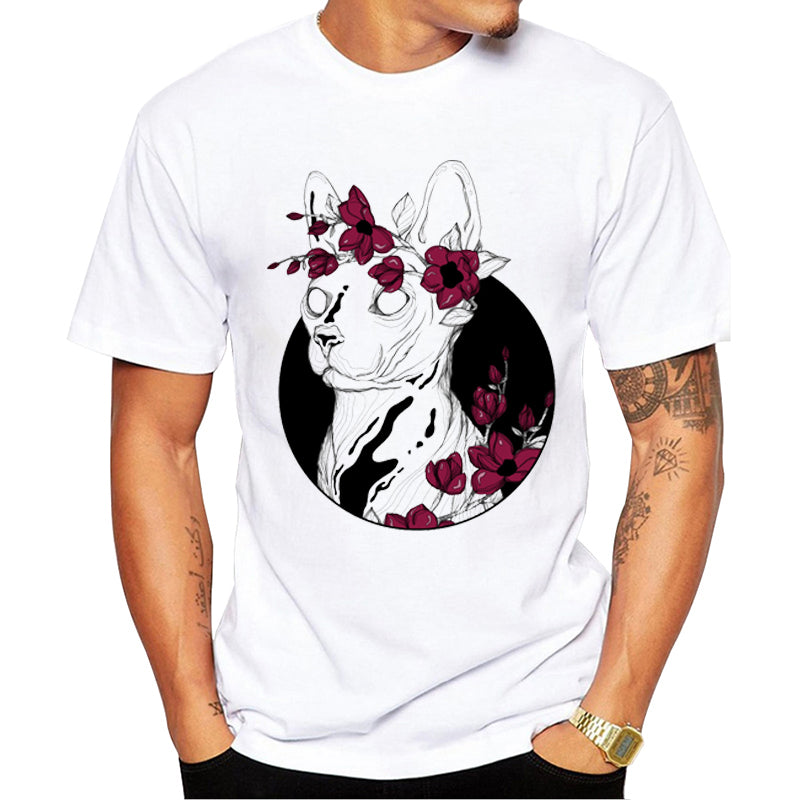 Flower Sphynx Design Men T-Shirt