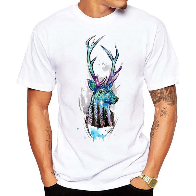 Cosmic Deer Men Design T-Shirt