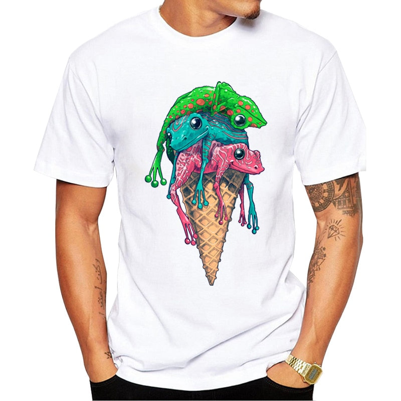 Icecream Frog Printed Design Men T-Shirt