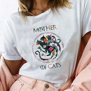 Mother Of Cats Design Women T-shirt